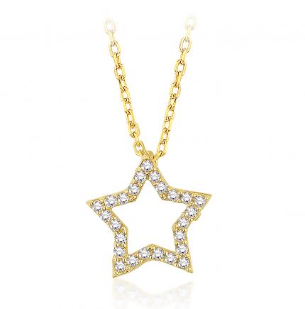 0.14 ct. Pırlanta Fantazi Yıldız Kolye
